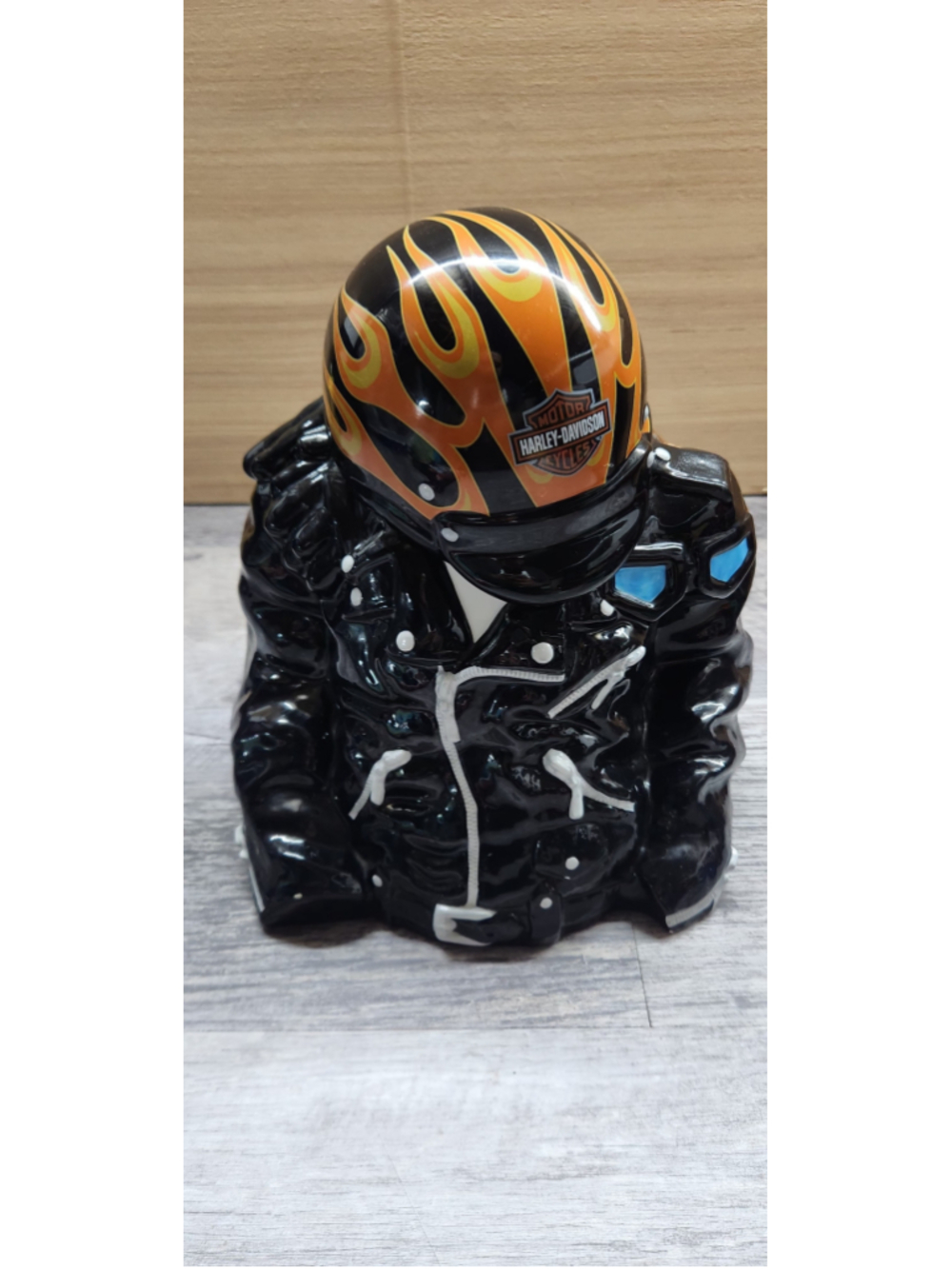 Harley-Davidson Leather Jacket Cookie Jar One Size Black and Orange